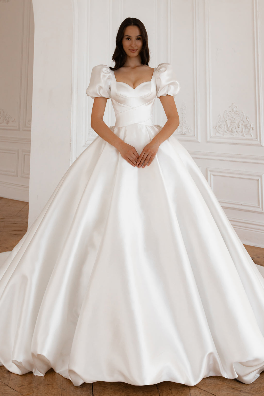 Mikado Wedding Gown Aurora with Long Train Custom Size Mikado Wedding Gown Aurora with Long Train Custom Size