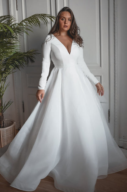 Plus Size Wedding Dresses with Sleeves, Long-Sleeved Bridal Gowns