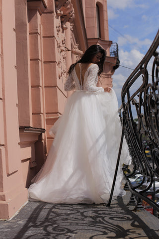 popular wedding dresses A-Line Off the Shouder Vintage WD053 bridalsew Popular Wedding Dresses | Kleinfeld