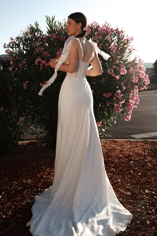 Sheath Sparkly Wedding Dress Maybel