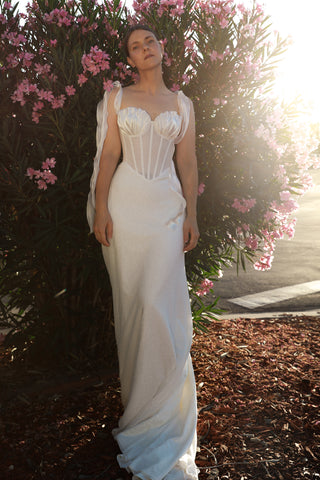 Sheath Sparkly Wedding Dress Maybel