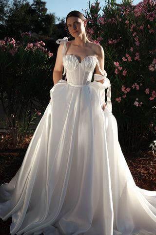 2 in 1 Wedding Dress Maybel with Overskirt