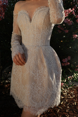 Short Long Sleeve Wedding Dress Annette