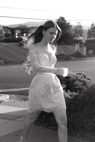 Short Long Sleeve Wedding Dress Annette