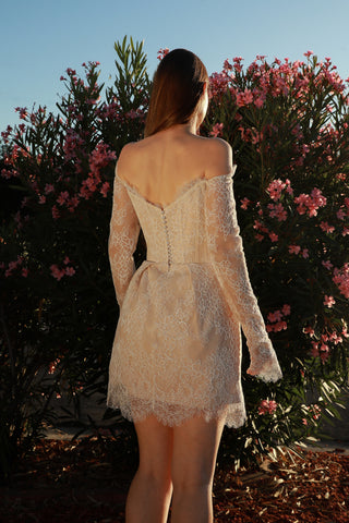 Short Long Sleeve Wedding Dress Annette