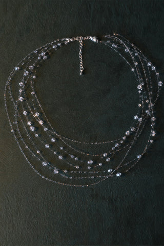 Celestial System Multi-Strand Swarovski Crystal Necklace