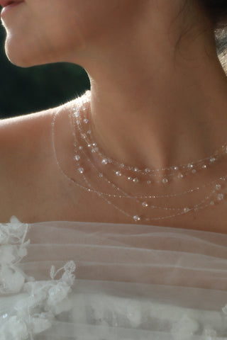 Celestial System Multi-Strand Swarovski Crystal Necklace