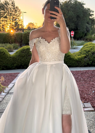 ready to ship wedding dresses Ready to Ship Wedding Dress // Simple Wedding Dress Long Sleeves Dress Reception Dress Minimalist White Dress SAMPLE SALE