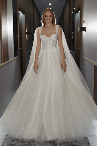 Floral Lace Wedding Dress Celia with Detachable Straps Olivia Bottega Floral Lace Wedding Dress Celia with Detachable Straps Olivia Bottega