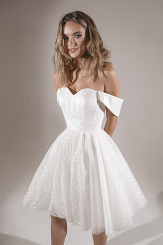 Short Sparkly Wedding Dress Milana