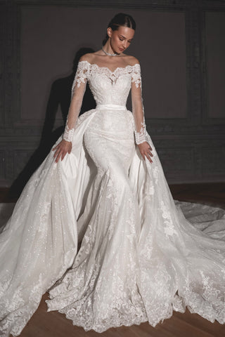 Lace Shimmery Wedding Dress Ornella 2 in 1