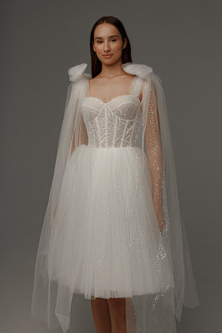 Short Wedding Dress Helena with Detachable Straps US 12 Short Wedding Dress Helena with Detachable Straps US 12