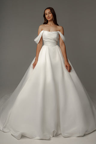 Satin Wedding Dress Dorothy with Balloon Skirt Custom Size