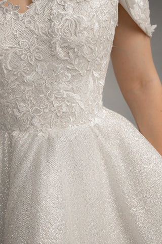Short Lace Wedding Dress Aditi