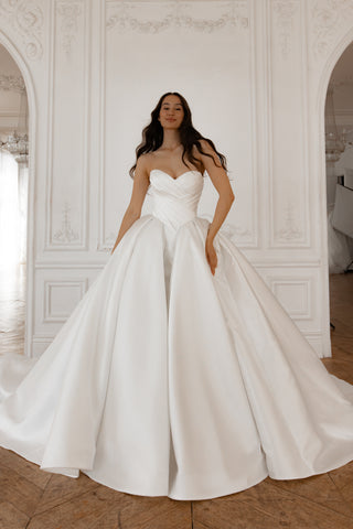 Basque Waist Wedding Gown Oceania – Olivia Bottega