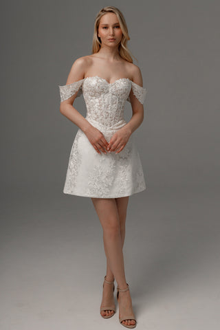 2 in 1 Wedding Dress Mitsis With Detachable Protea Skirt