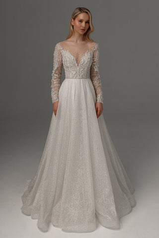 2 in 1 Wedding Dress Sabrina With Detachable Skirt Meryem