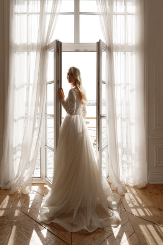 sabrina cut wedding dress White Label Bridal | Sabrina book an appointment to try on this classic cut #whitelabelbridal