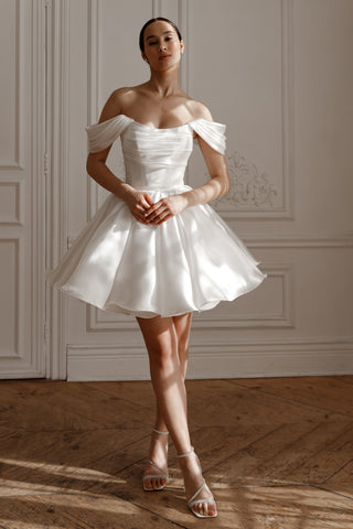 Short Wedding Dress Fiorelia with Detachable Straps Short Wedding Dress Fiorelia with Detachable Straps