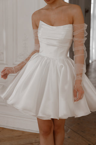 Short Wedding Dress Fiorelia with Detachable Straps