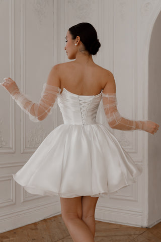 Short Wedding Dress Fiorelia with Detachable Straps