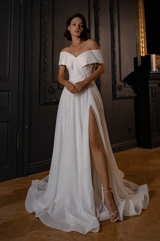 Sparkle Off-the-Shoulder Wedding Dress Leslie