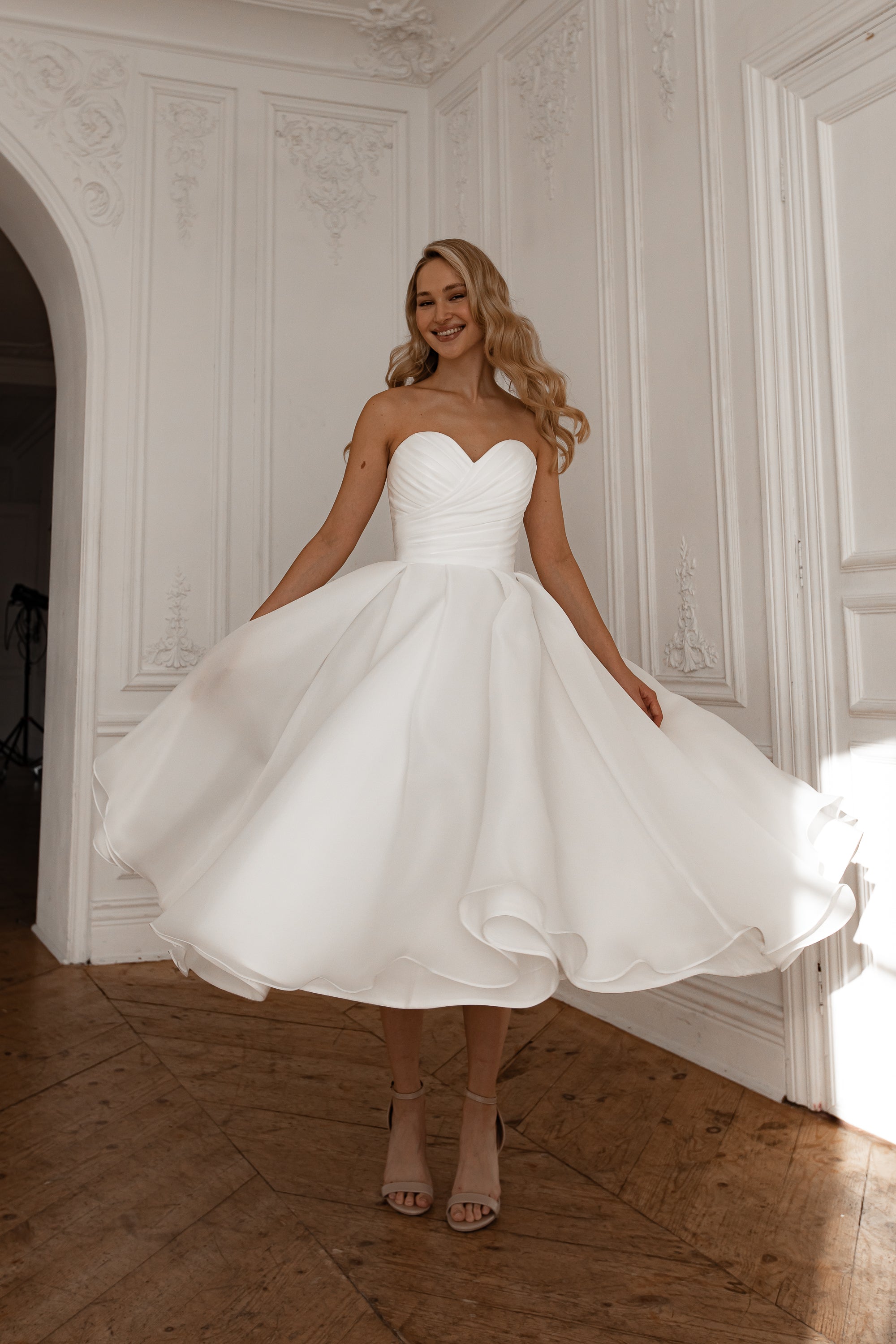 Organza Midi Wedding Dress Lamia – Olivia Bottega