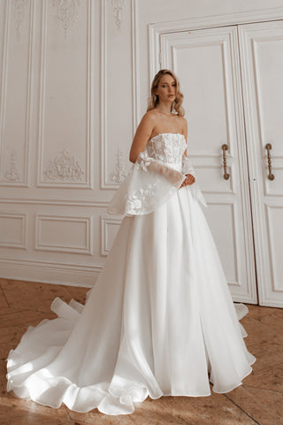 2 in 1 Short Wedding Dress Twilight Muse with Detachable Audrey Skirt US 14