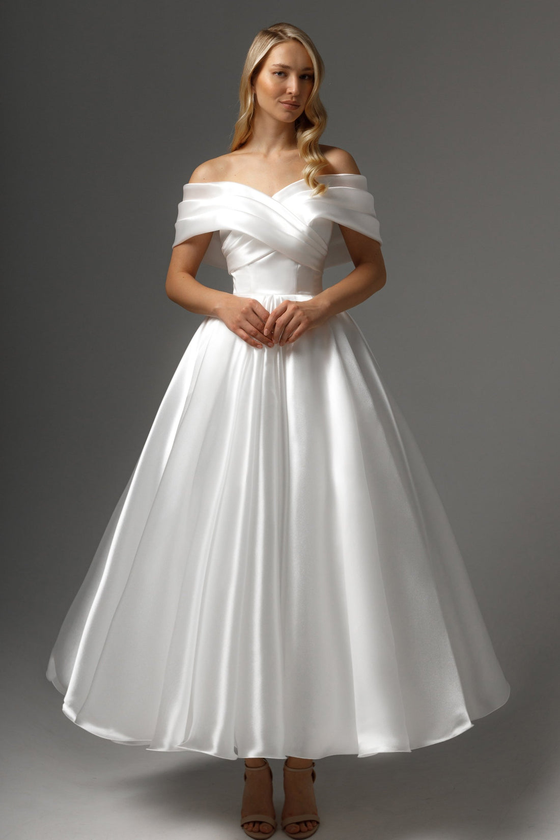 Designer Wedding Dress Boutique Silk Long Hand Stitched Luxury