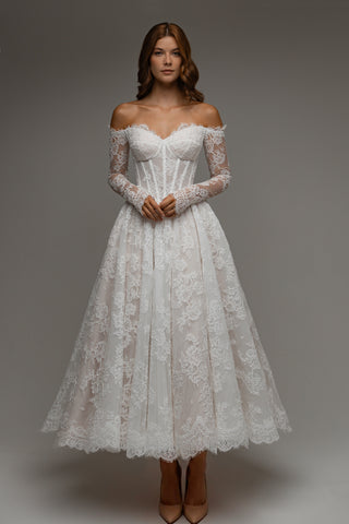 Midi Lace Wedding Dress Miralys