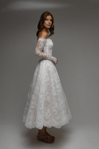 Midi Lace Wedding Dress Miralys
