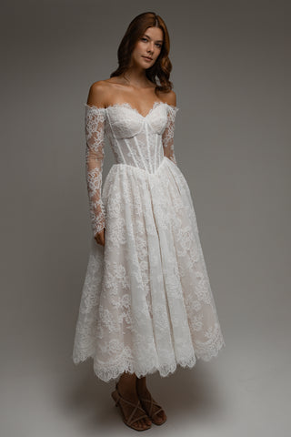 Midi Lace Wedding Dress Miralys