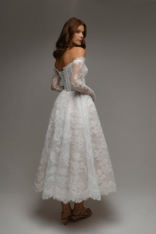 Midi Lace Wedding Dress Miralys
