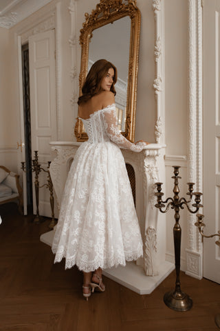 Midi Lace Wedding Dress Miralys