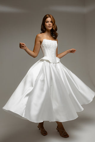 Midi Mikado Wedding Dress Elaria