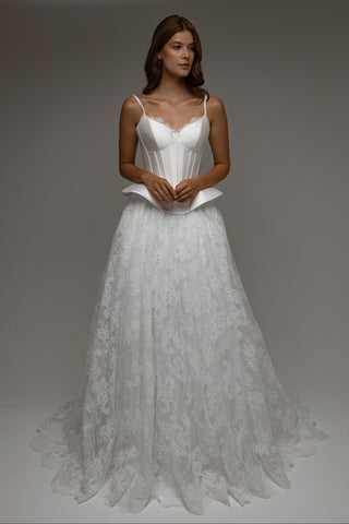 Wedding Dress Lumielle with Basque Waist Corset