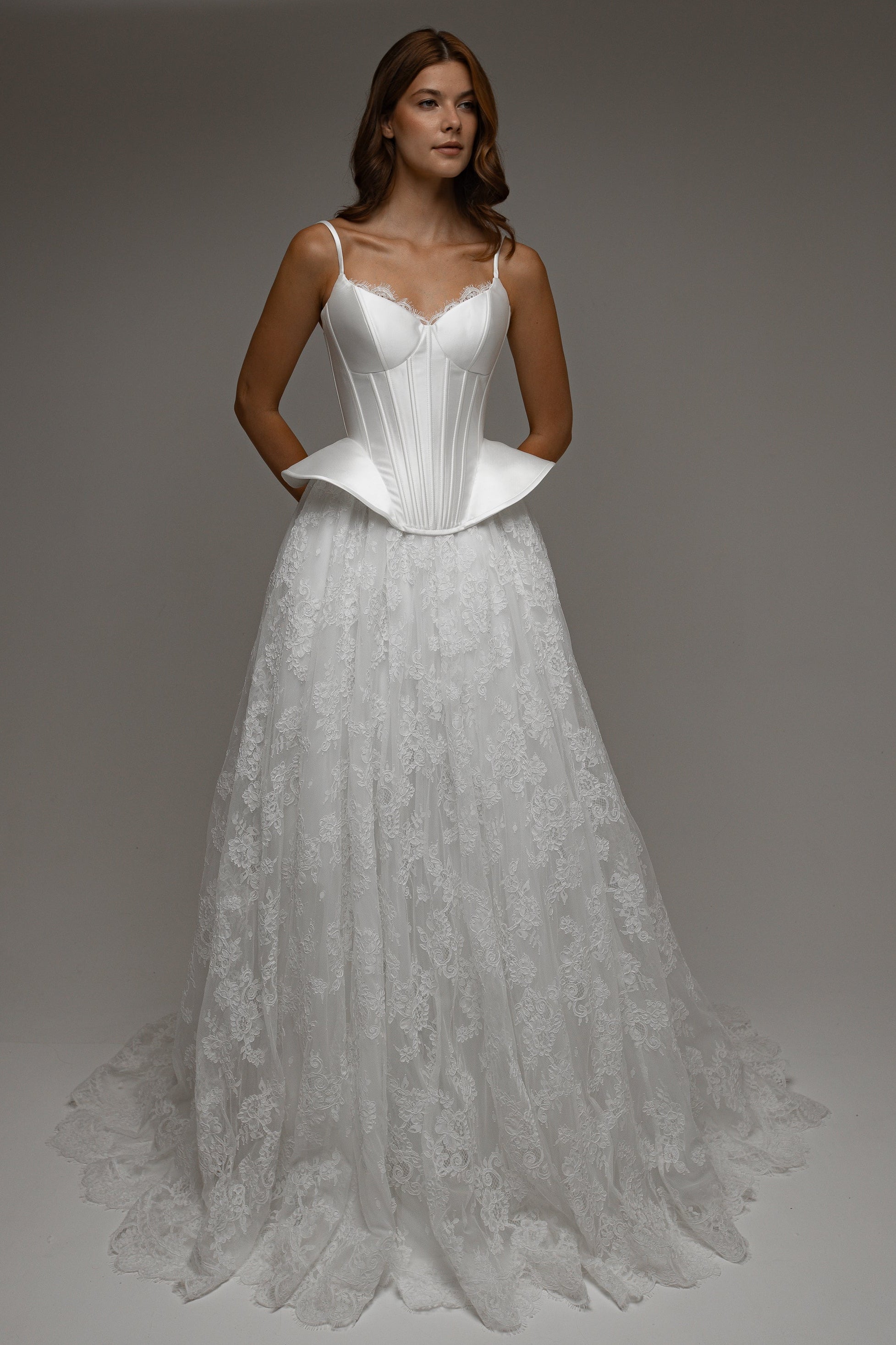 Wedding Dress Lumielle with Basque Waist Corset US 8