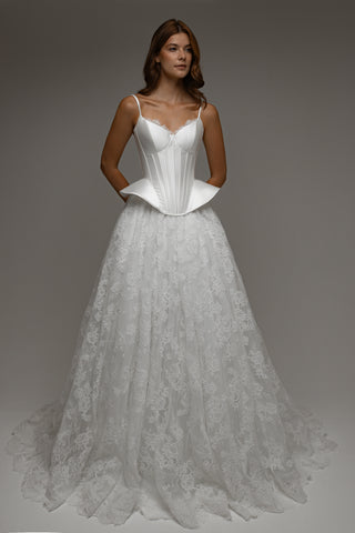 Wedding Dress Lumielle with Basque Waist Corset