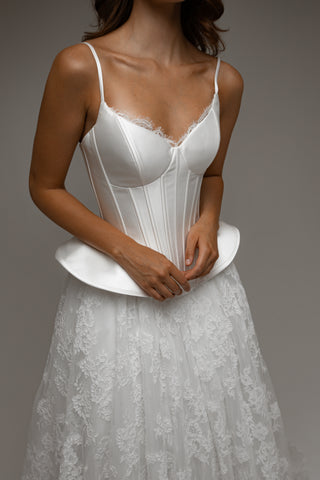 Wedding Dress Lumielle with Basque Waist Corset