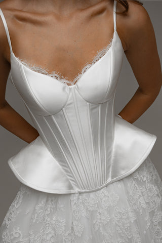Wedding Dress Lumielle with Basque Waist Corset