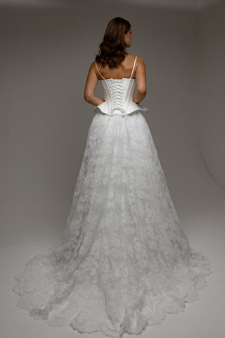 Wedding Dress Lumielle with Basque Waist Corset