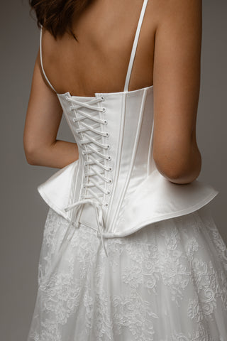 Wedding Dress Lumielle with Basque Waist Corset