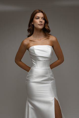 Mikado Wedding Dress Faelith with Detachable Straps