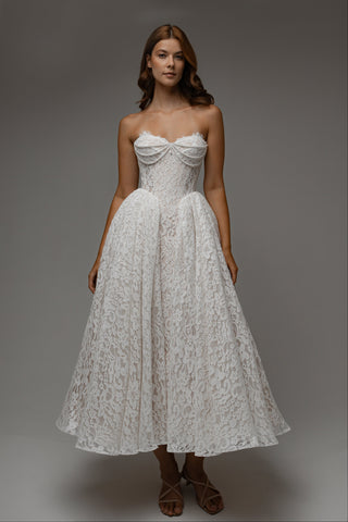Midi Lace Wedding Dress Meliora