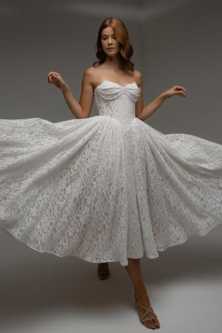 Midi Lace Wedding Dress Meliora