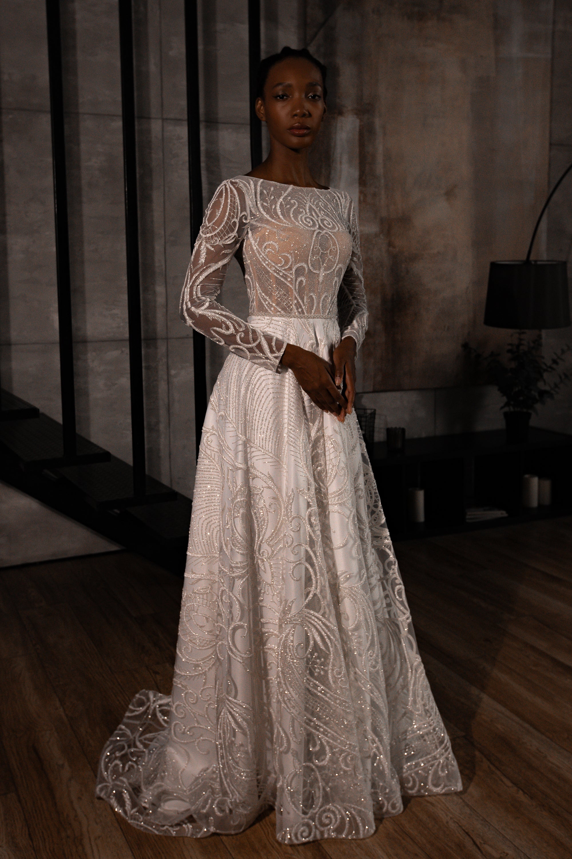 Timeless Wedding Dresses To Lookout : Exquisite lace, sequins + Lace Long  Sleeves