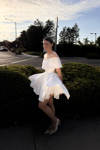 Short Satin Wedding Dress Mira