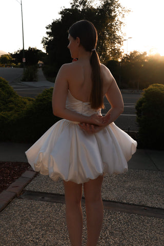 Short Satin Wedding Dress Resee