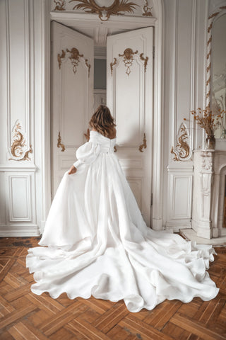 ivory convertible dress Ivory Mermaid Wedding Dress with Convertible Cape Sleeveless Wedding Dress with 3D Floral Appliqu and Train Plus Size TIFFANY Size 16