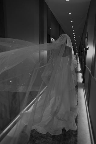 Two-Tier Sparkle Veil Over Ice - back view